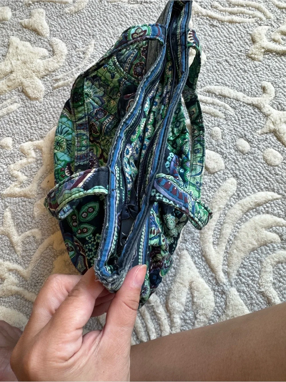 Vera Bradley “Blue Rhapsody” small tote - Navy & Teal